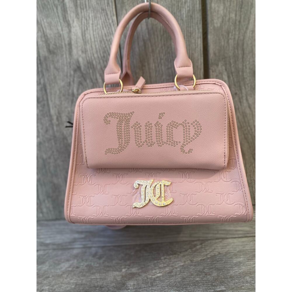 Juicy Couture Pink Handbag & Wallet Set | JC Logo & Rhinestones